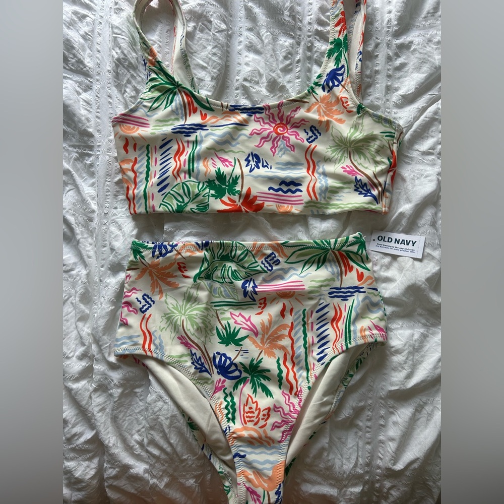 Old Navy Multicolor Tropical Bikini Set